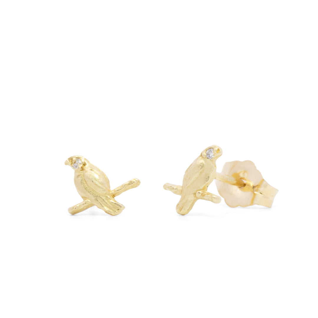 Bird on Branch Post Earrings
