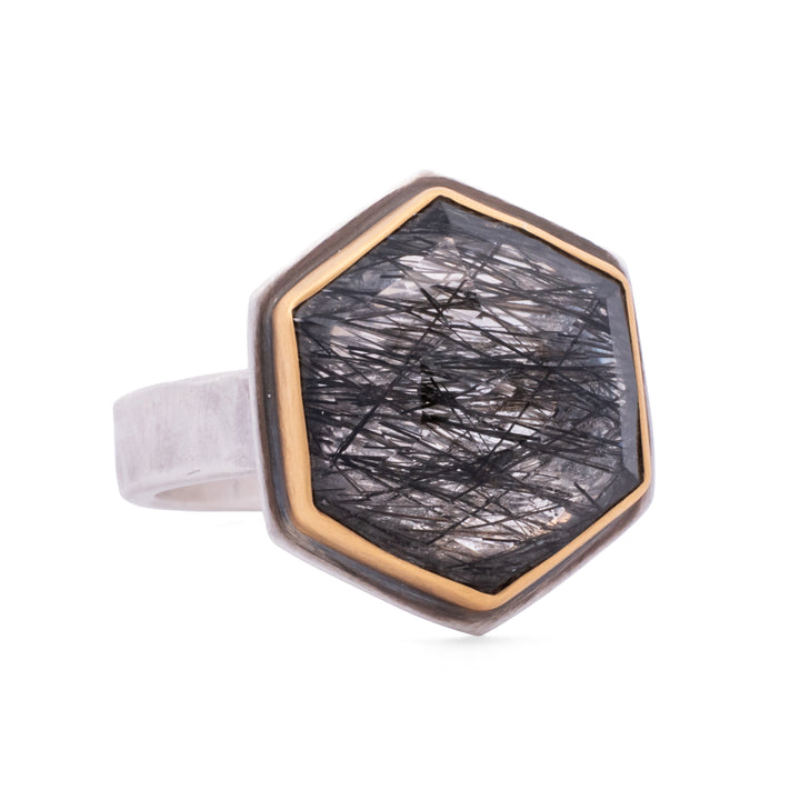 Tourmalinated Quartz Ring