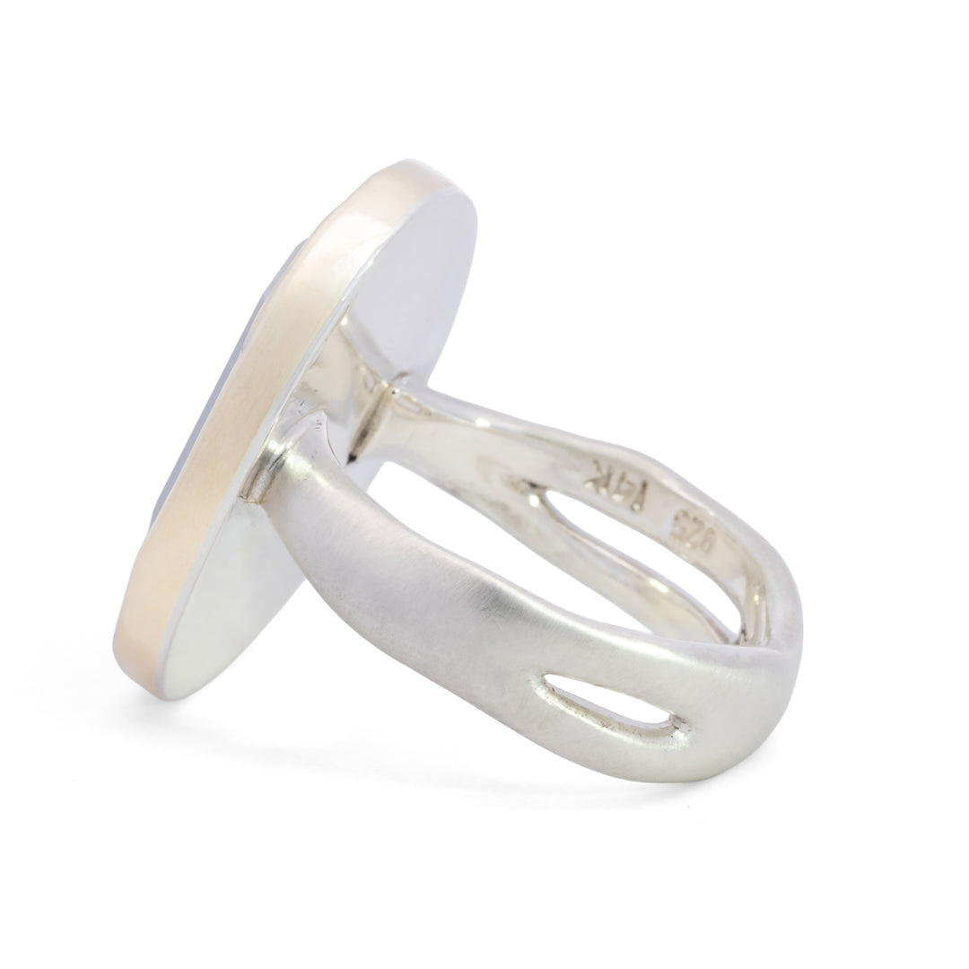 Asymmetrical London Blue Topaz Ring