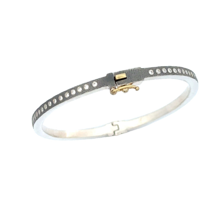 2.5mm Adam Silver All Diamond Bangle Bracelet