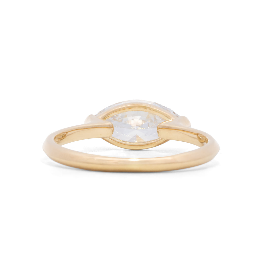 East West Marquise Lab Created Diamond Solitaire Ring