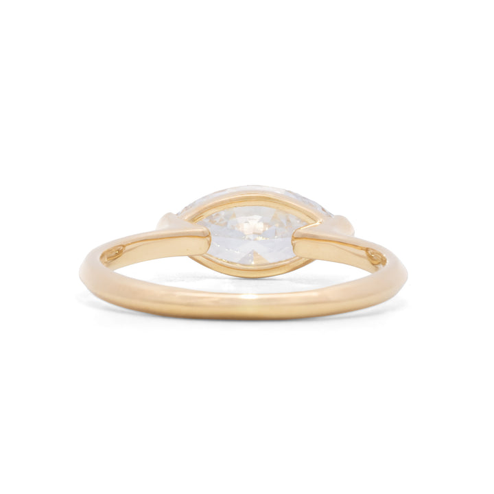 East West Marquise Lab Created Diamond Solitaire Ring