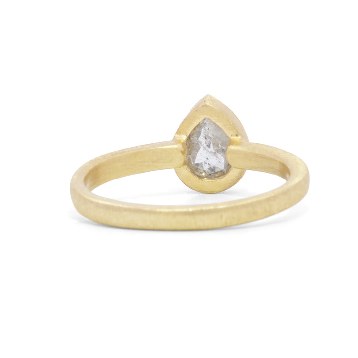 Salt & Pepper Pear Diamond Ring