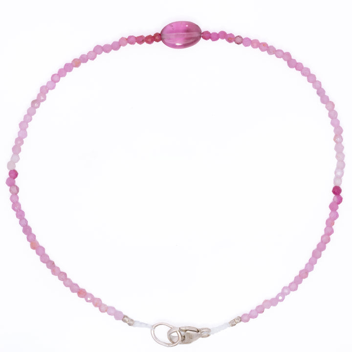 Ruby & Pink Tourmaline Beaded Bracelet