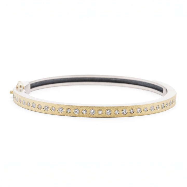 4 mm Adam 5x2 Gold and Silver Diamond Bracelet