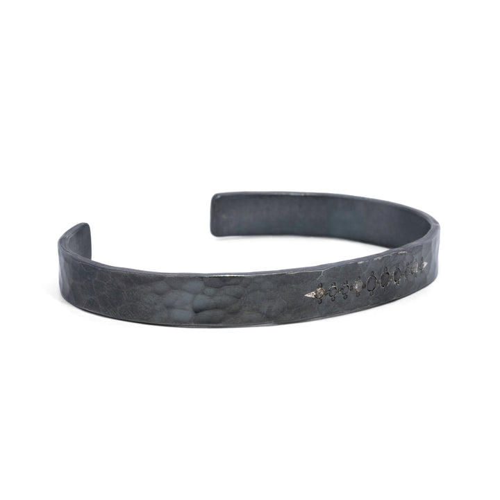 Salt & Pepper with Black Diamonds Cuff Bracelet