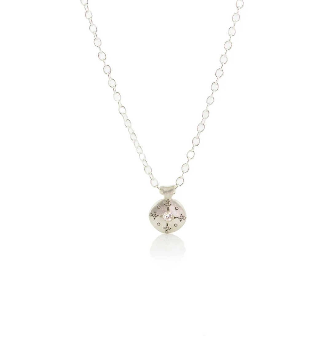 Silver Lights Diamond Charm Necklace