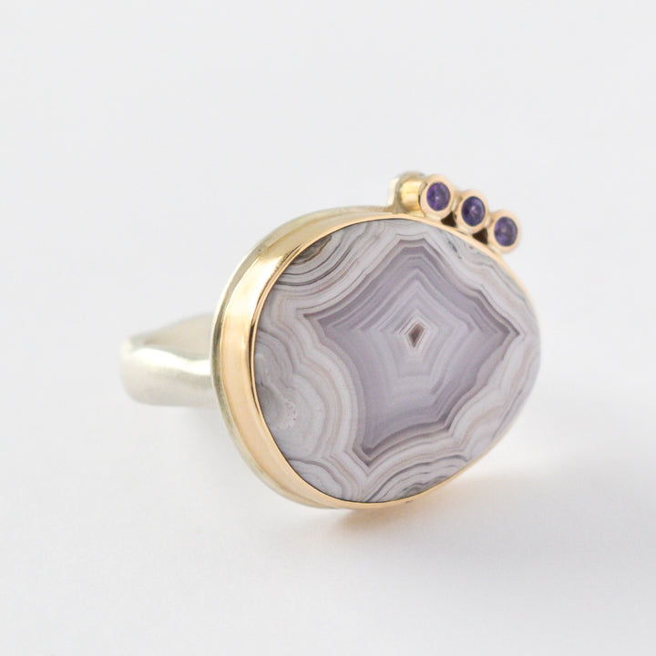 Laguna Agate & Sapphire Ring