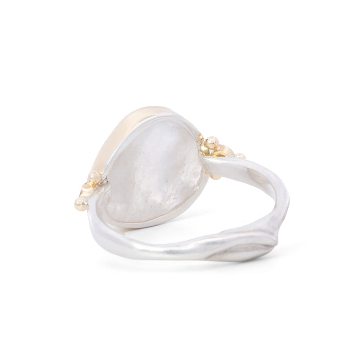 Rainbow Moonstone & Diamond Ring