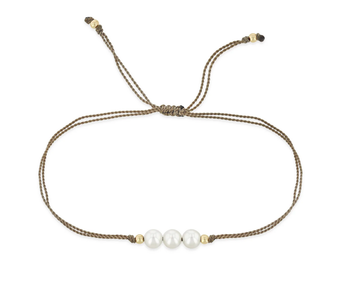 Pearl Trio Cord Bracelet