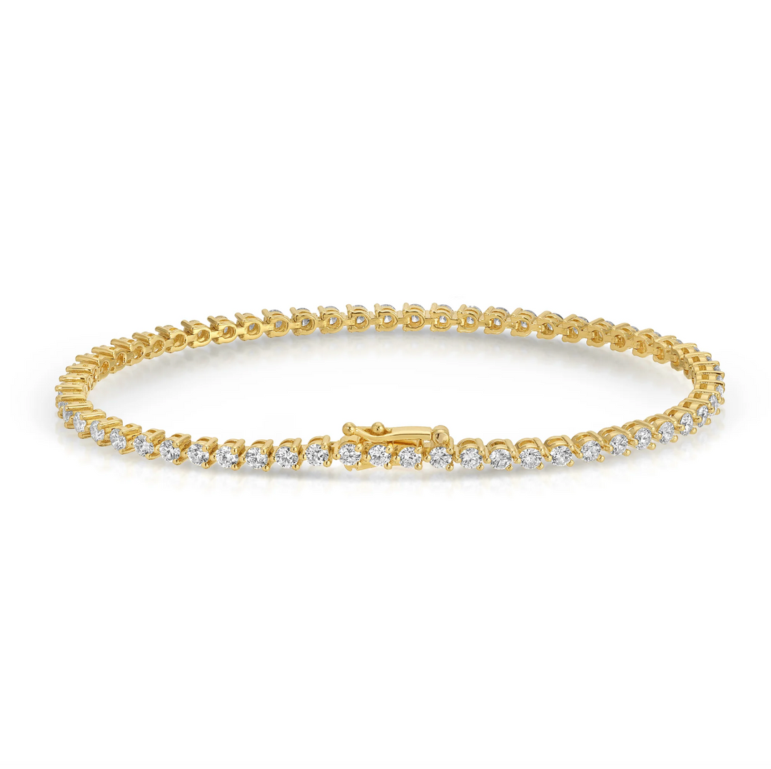 14K Yellow Gold 3.05tcw Lab Diamond Tennis Bracelet