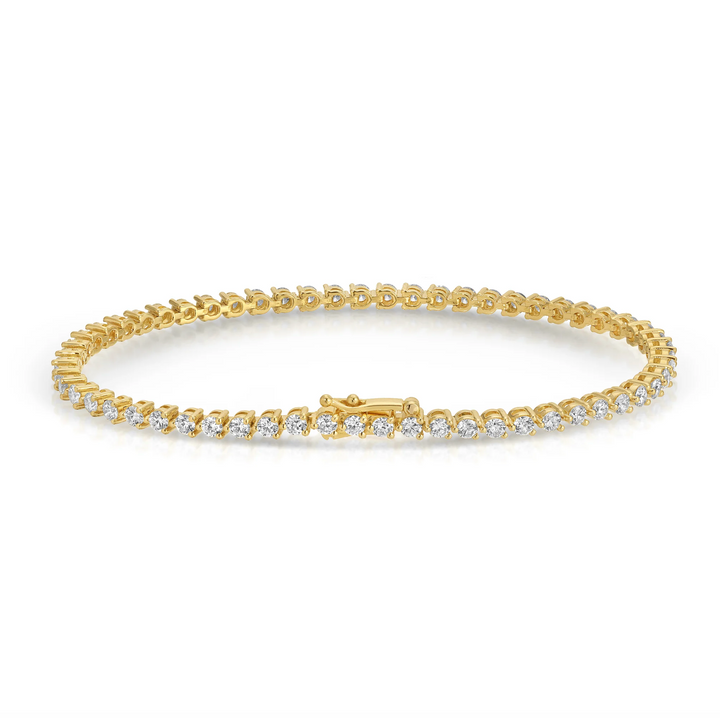 14K Yellow Gold 3.05tcw Lab Diamond Tennis Bracelet