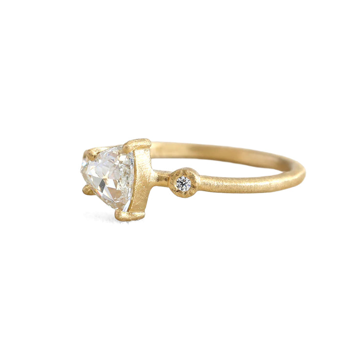 Pale Grey Rose Cut Diamond Ring
