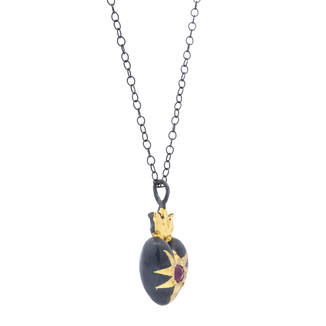 Shining Heart Ruby Necklace