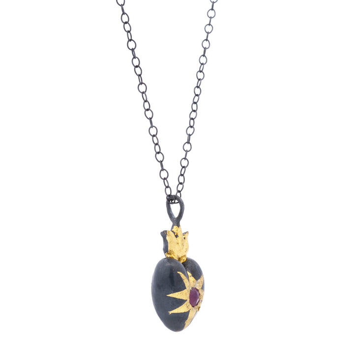 Shining Heart Ruby Necklace