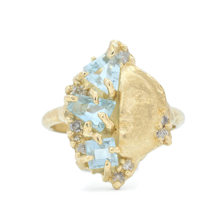 Aquamarine & Diamond Sybil Ring