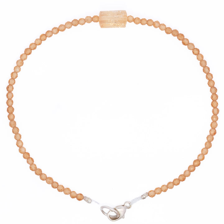 Hessonite with Imperial Topaz Beaded Bracelet