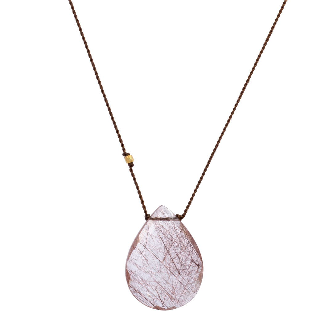 Teardrop Rutilated Quartz Necklace