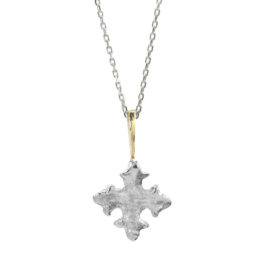 Two Tone Diamond Nordic Cross Necklace