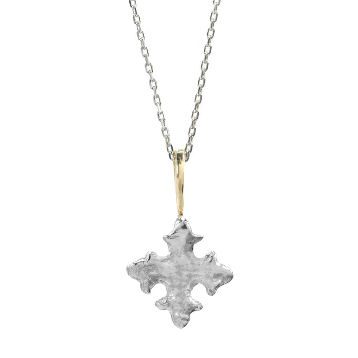 Two Tone Diamond Nordic Cross Necklace