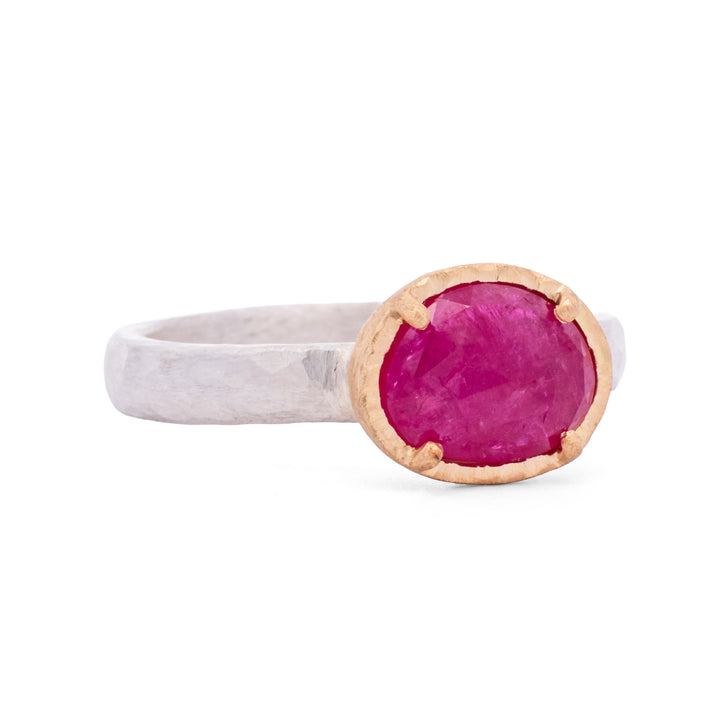 Rose Cut Ruby Ring