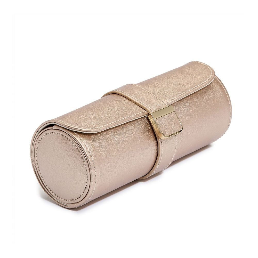 Palermo Double Watch Roll with Jewelry Pouch - Rose Gold