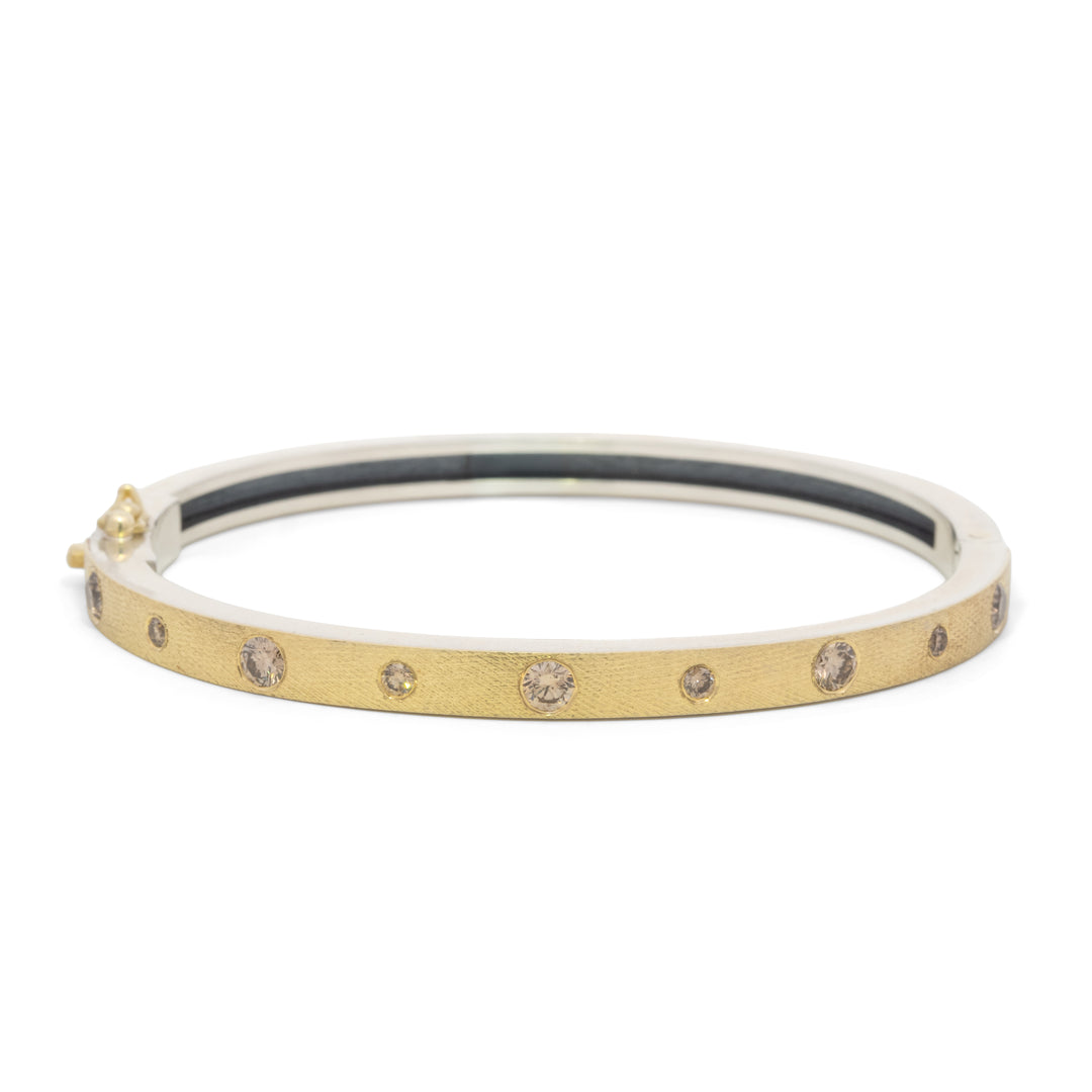 Trunk Show 4 mm Melia Yellow Gold Champagne Diamond Bracelet