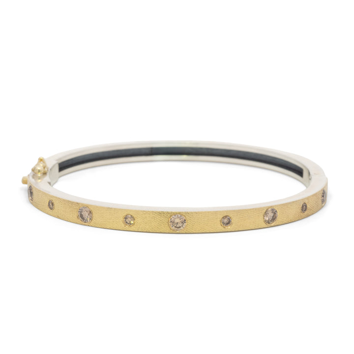 Trunk Show 4 mm Melia Yellow Gold Champagne Diamond Bracelet