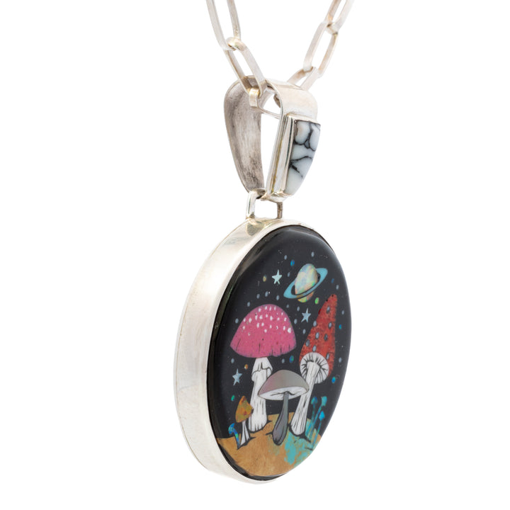 Mushroom Galaxy Inlay Pendant
