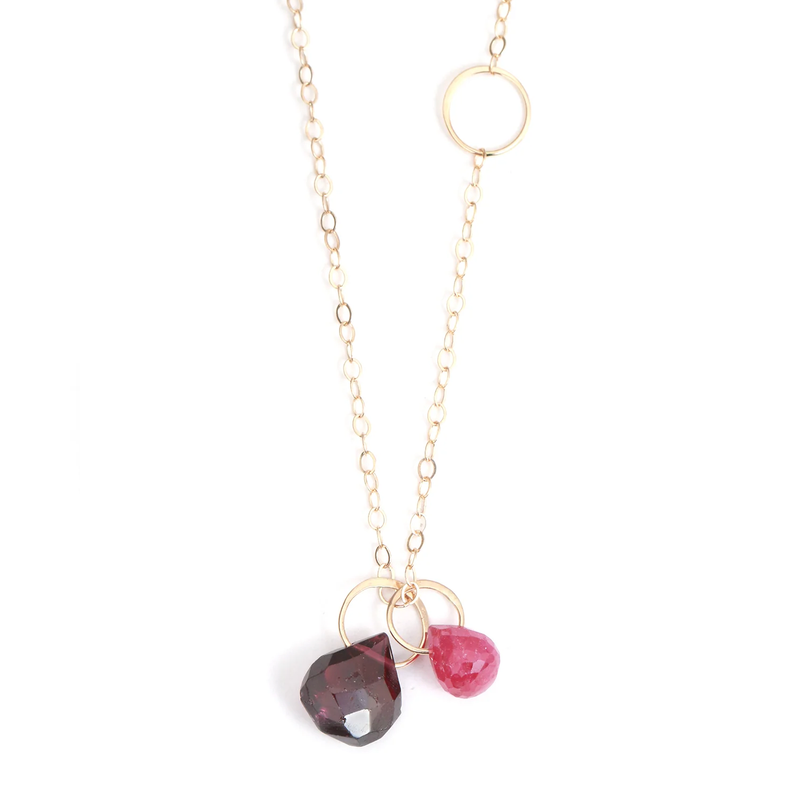 Rose Garnet &amp; Ruby Necklace