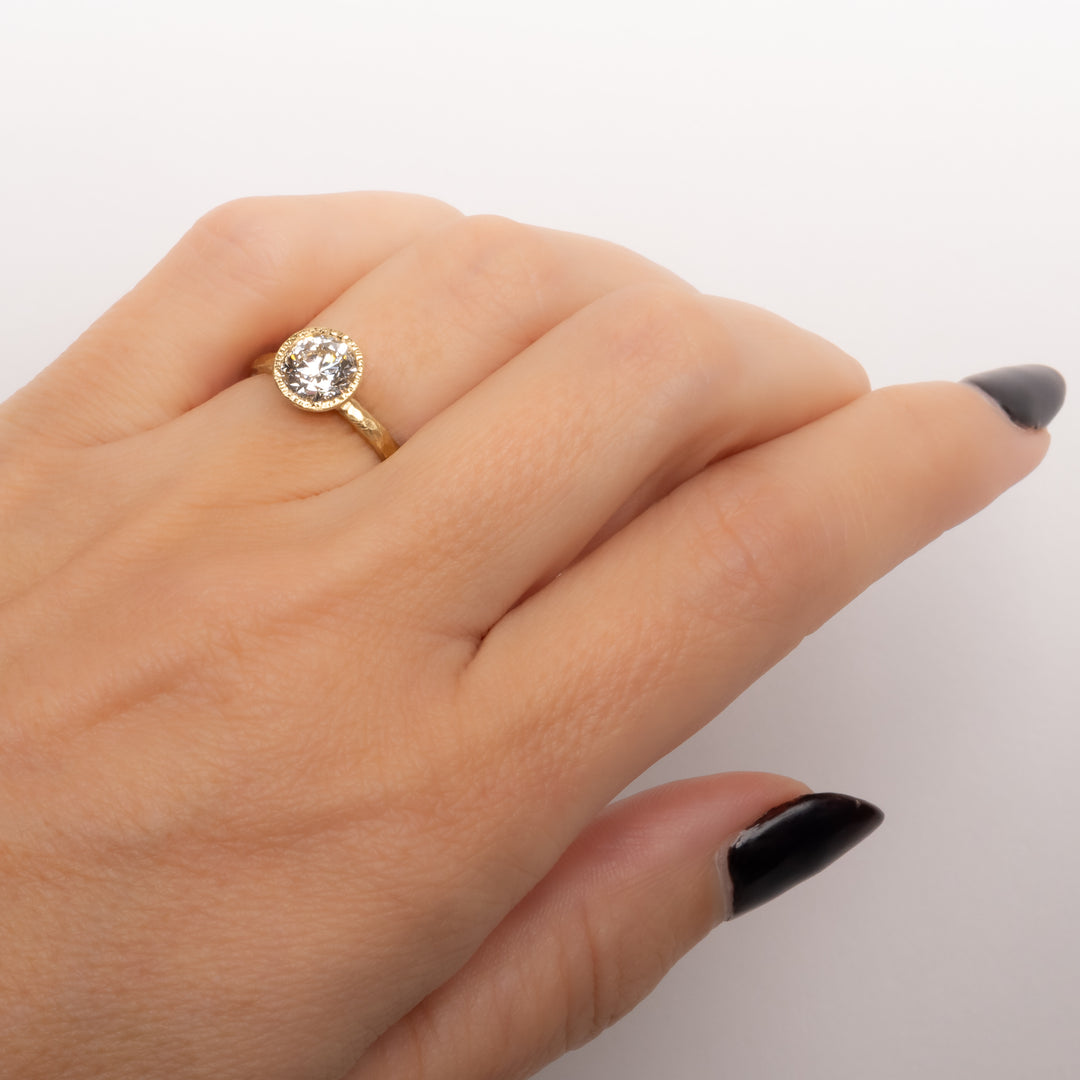 Lab Created Round Brilliant Cut Diamond Ring
