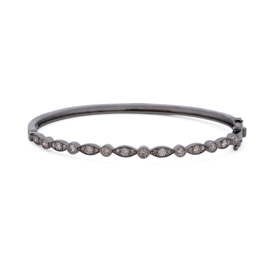 Alternating Round Brilliant & Marquise Cut Diamond Bracelet