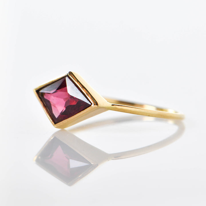 Red Spinel Kite Ring