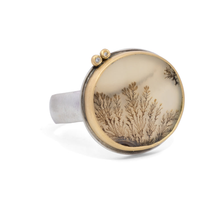 Oval Dendritic Agate Ring