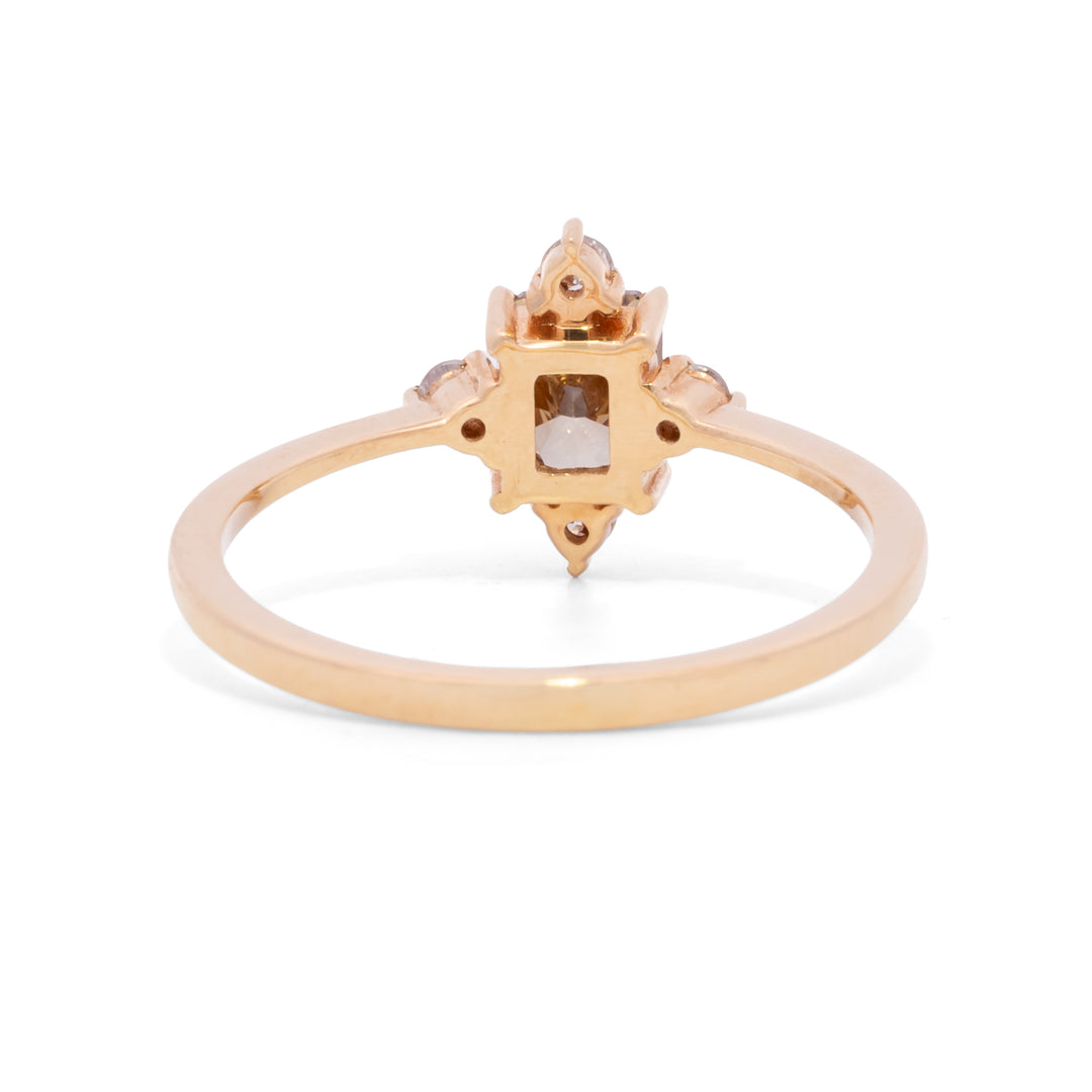 Cognac & White Diamond Ring