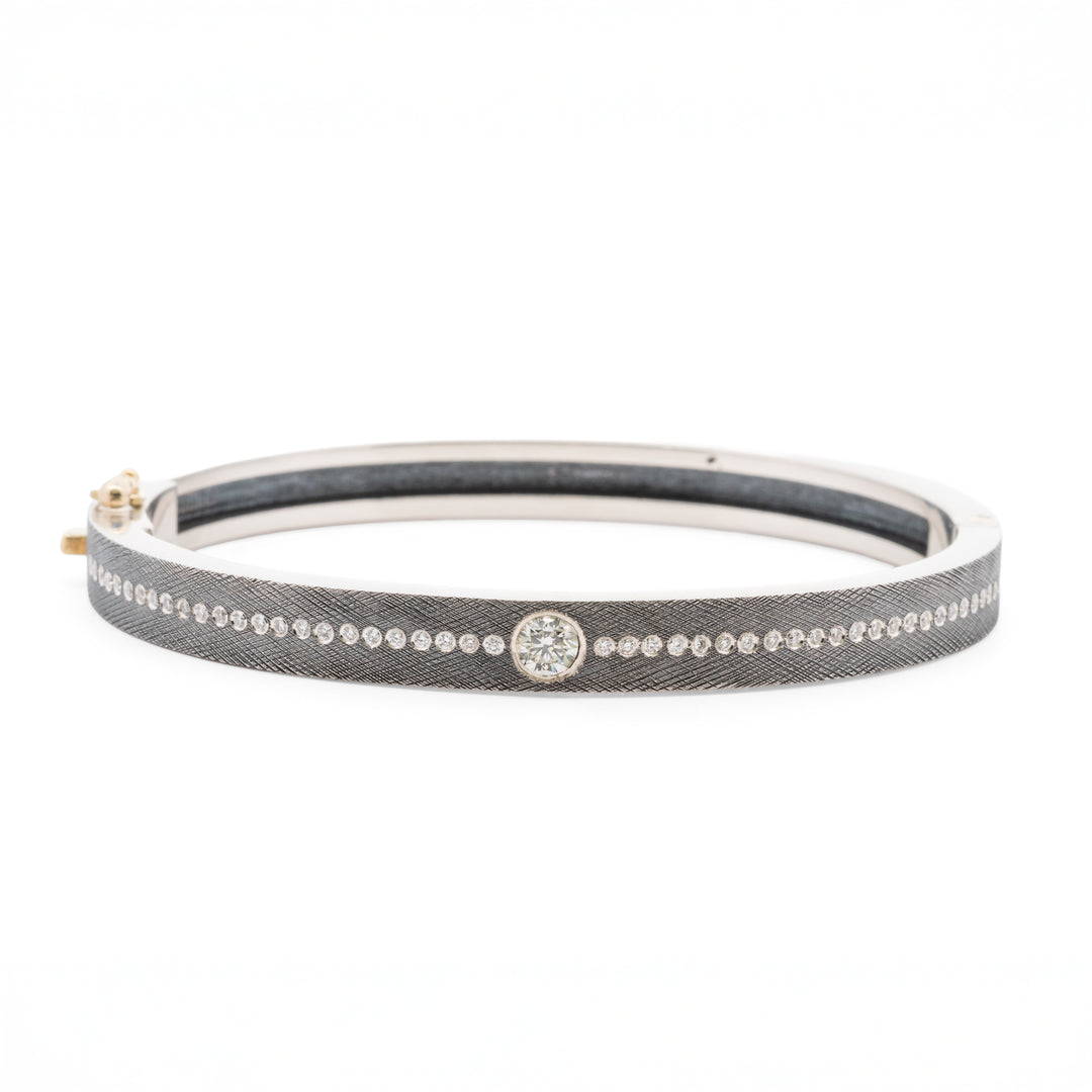 6 mm Nori Silver Diamond Bracelet