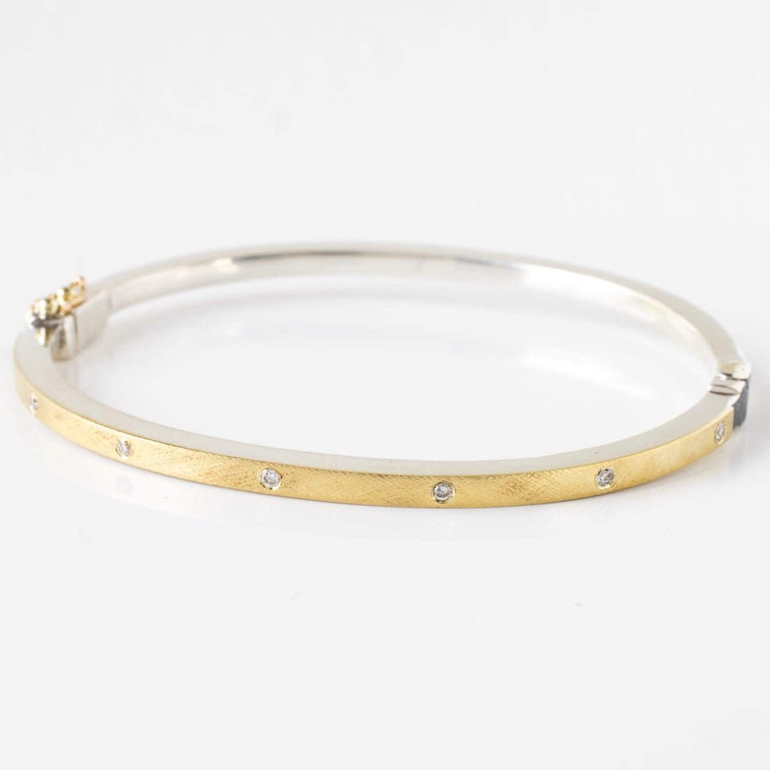 2.5mm Orly Gold & Silver Diamond Bangle Bracelet
