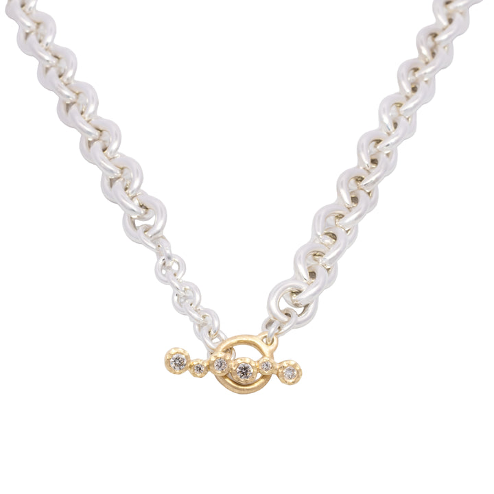 Six Bezel Set Diamond Toggle Necklace