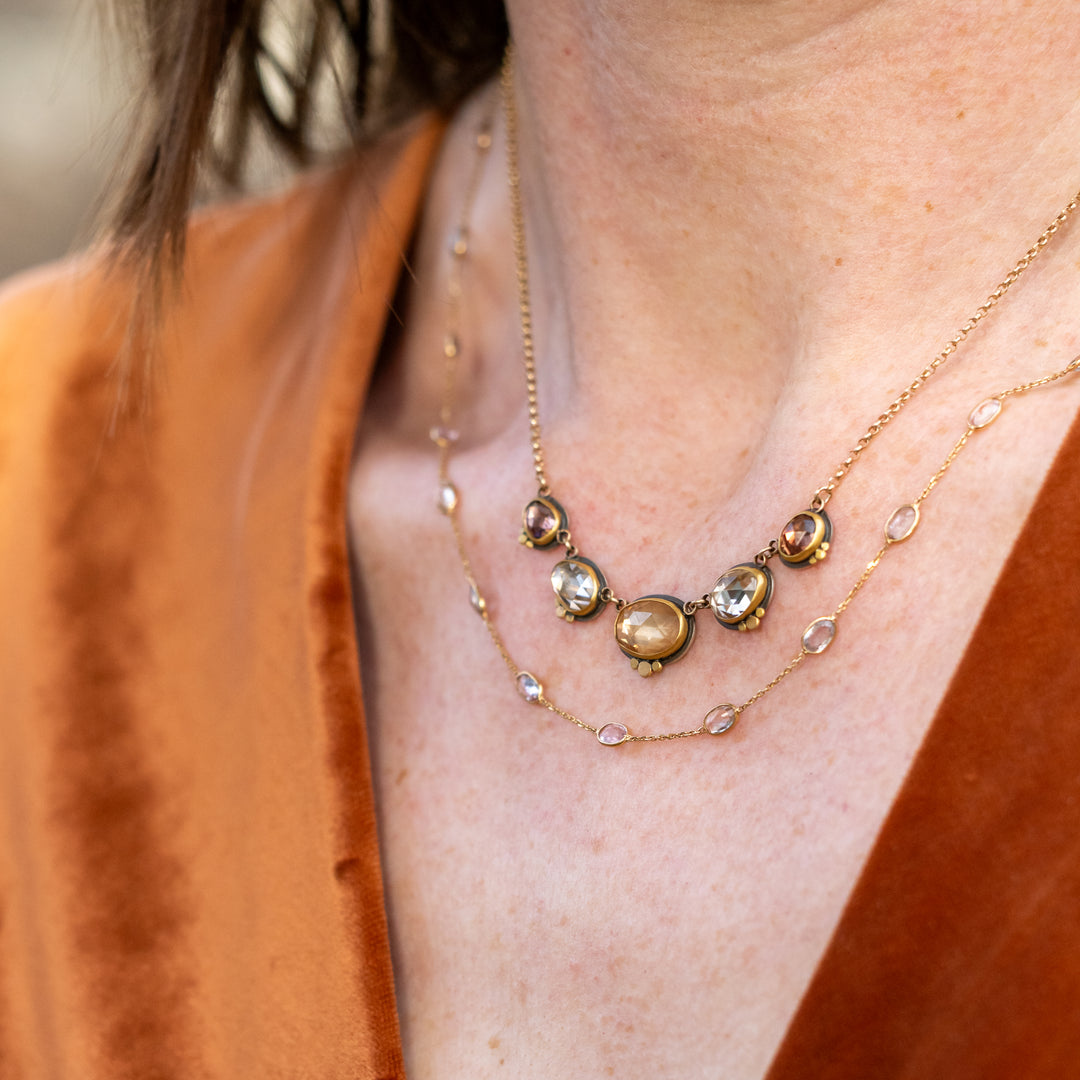 Ombre Zircon Five Stone Necklace