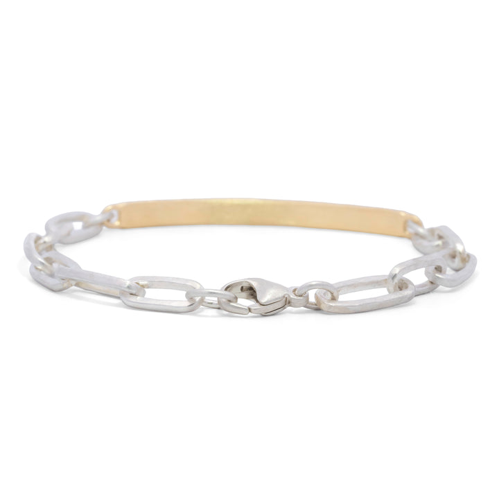 0.17 tcw White Diamond Hammered Bar Chain Bracelet