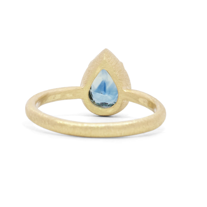 Teardrop Teal Sapphire Ring