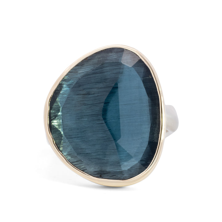 Asymmetrical London Blue Topaz Ring