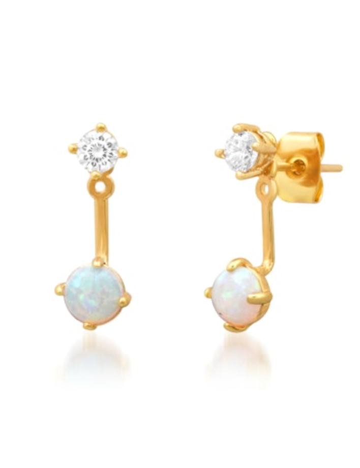Opal and Cubic Zirconia Ear Jacket
