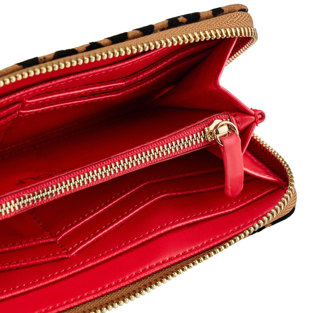 Savanna Leopard Print Long Zip Wallet