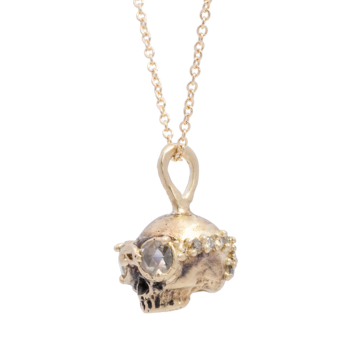 Rose Colored Glasses Diamond Skull Pendant