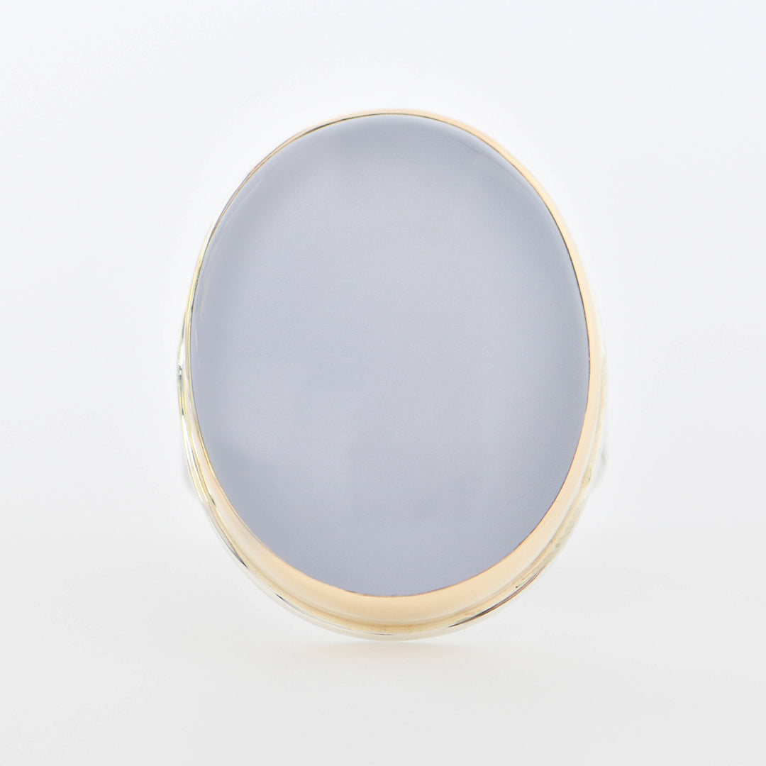 Natural Blue Chalcedony Ring