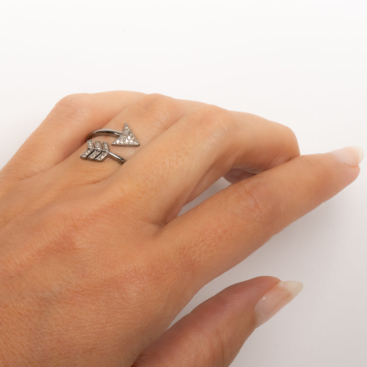 Pavé Diamond Arrow Wrapped Ring
