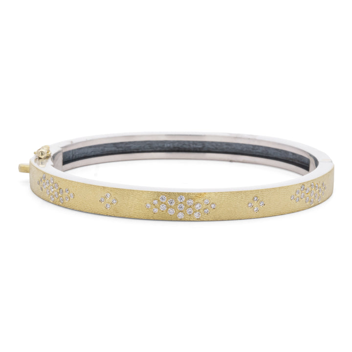 6mm Gemma Lux Diamond Gold Bangle Bracelet