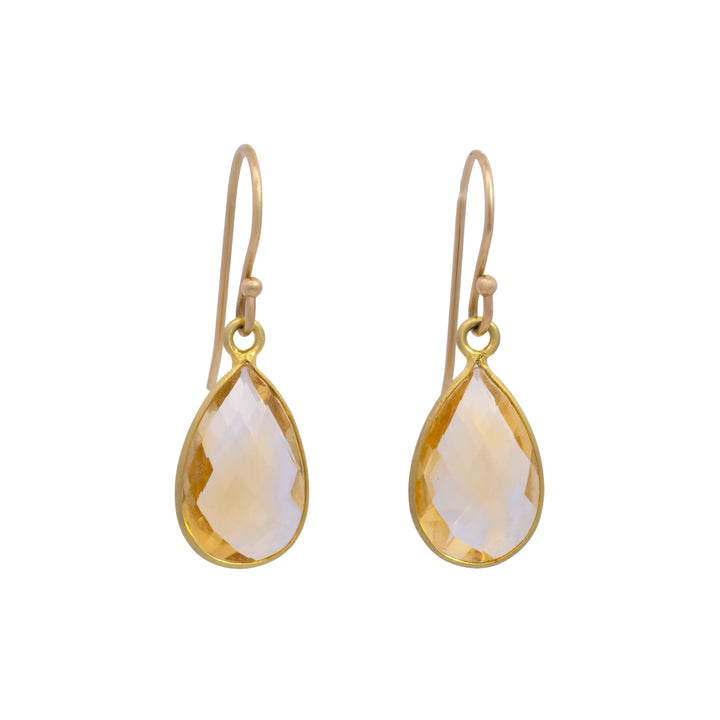 Teardrop Citrine Drop Earrings