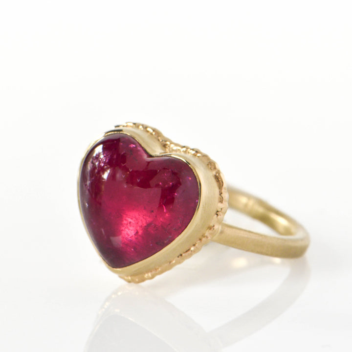 Rubellite Heart Ring